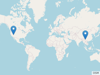 Locations where Megapnosaurus fossils were found.