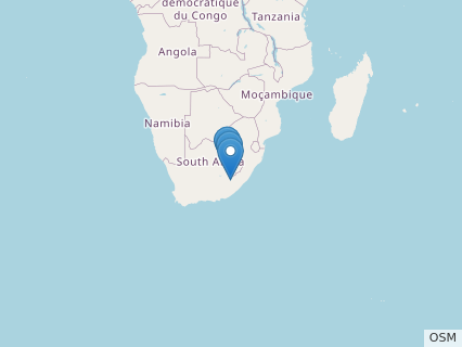 Locations where Lesothosaurus fossils were found.