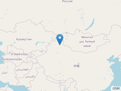 Locations where Sericipterus fossils were found.