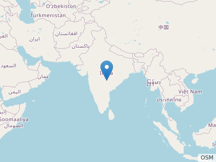 Locations where Alwalkeria fossils were found.