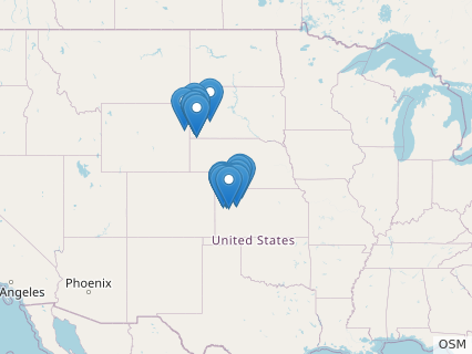 Locations where Pteranodon fossils were found.