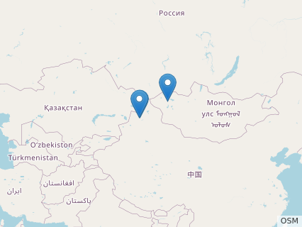 Locations where Dsungaripterus fossils were found.