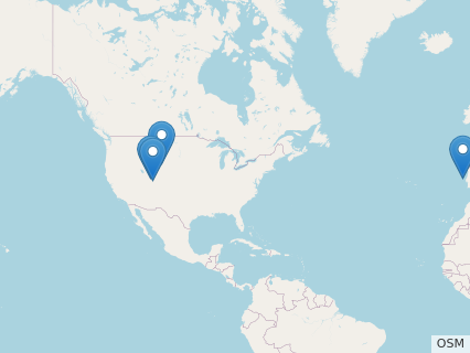 Locations where Supersaurus fossils were found.